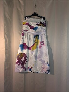 The Limited Lavender Strapless Dress with Pink Floral Accents